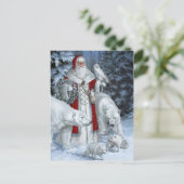 Père Noël et animaux blancs ポストカード (スタンド正面)