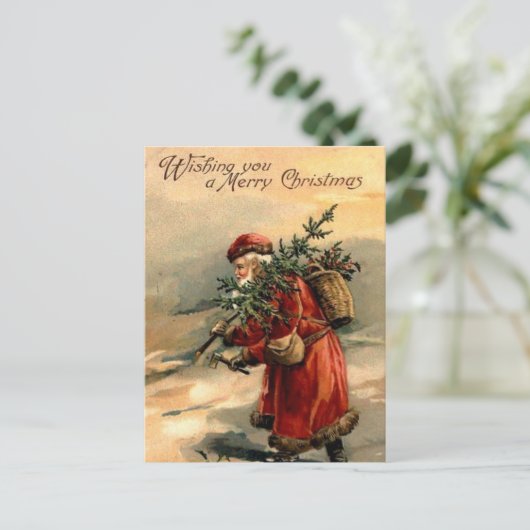 Père Noël et sapin ポストカード (スタンド正面)