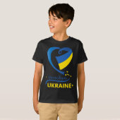 Perechyn Ukraine National Flag Heart Emblem Crest Tシャツ (正面フル)