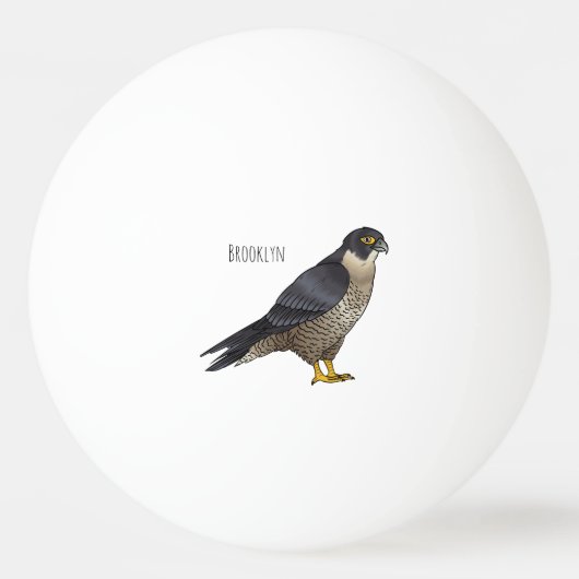 Peregrine falcon bird cartoon illustration 卓球ボール (正面)