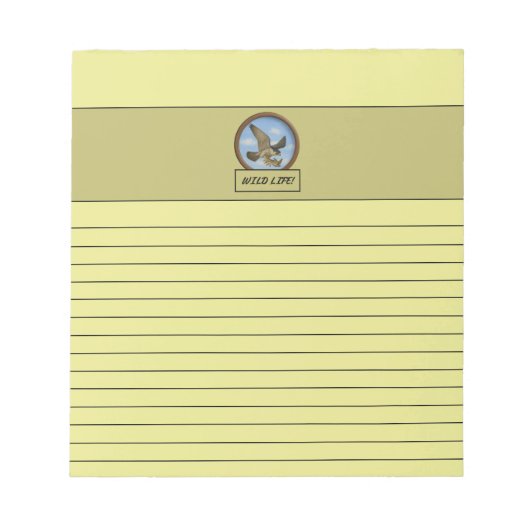 Peregrine Falcon Light Yellow Notepad ノートパッド (正面)