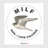 Peregrine Falcon Pencil Illustration FUNNY MILF  シール (シート)