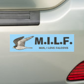 Peregrine Falcon Pencil Illustration FUNNY MILF バンパーステッカー (車上)