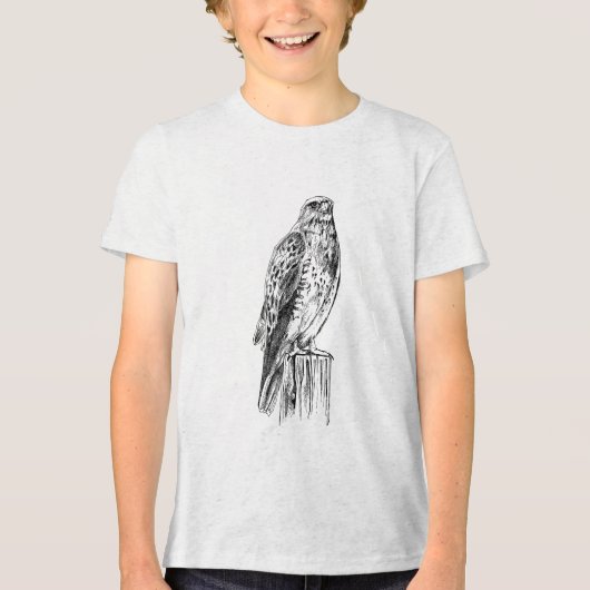 Peregrine falcon  Youth Tri-blend T-Shirt トライブレンドＴシャツ (正面)
