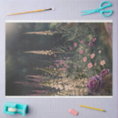 Perennialsガーデンシーン、ダークグリーン&カラフル 薄葉紙 (クラフト)