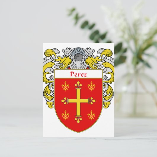 Perez Coat of Arms (Mantled) ポストカード (スタンド正面)