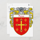 Perez Coat of Arms (Mantled) ポストカード (正面/裏面)