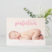 Perfectの紹介シンプルScriptフォト誕生 案内状 (スタンド正面)