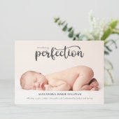 Perfectの紹介シンプルScriptフォト誕生 案内状 (スタンド正面)