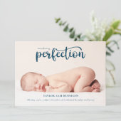 Perfectの紹介シンプルScriptフォト誕生 案内状 (スタンド正面)