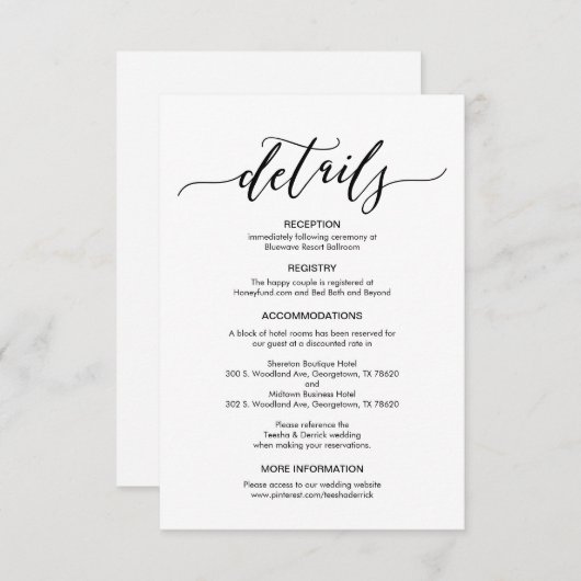 Perfectの結婚詳細エンクロージャカード エンクロージャーカード (正面/裏面)