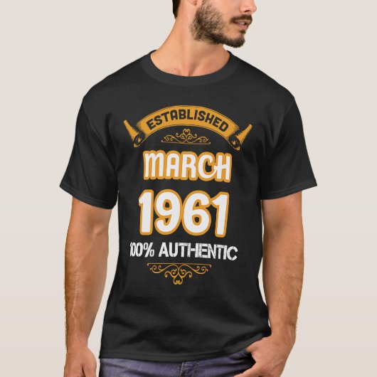 Perfect 1961 Bithday Established March 1921 Authen Tシャツ (正面)