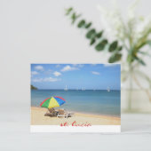 perfect and ideal day in paradise, st. lucia ポストカード (スタンド正面)