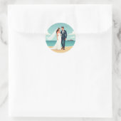 Perfect Beach Wedding Sticker ラウンドシール (バッグ)