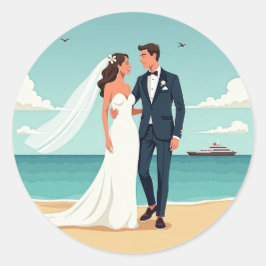 Perfect Beach Wedding Sticker ラウンドシール