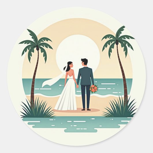 Perfect Beach Wedding Sticker ラウンドシール (正面)
