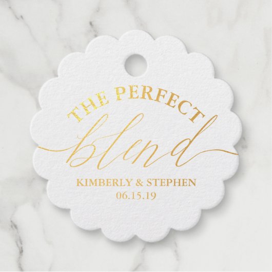 Perfect Blendの金結婚箔メッセージカード フェイバータグ (正面)