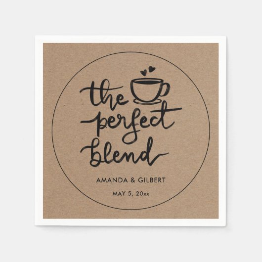 Perfect Blendスクリプトクラフト紙結婚 スタンダードカクテルナプキン (正面)