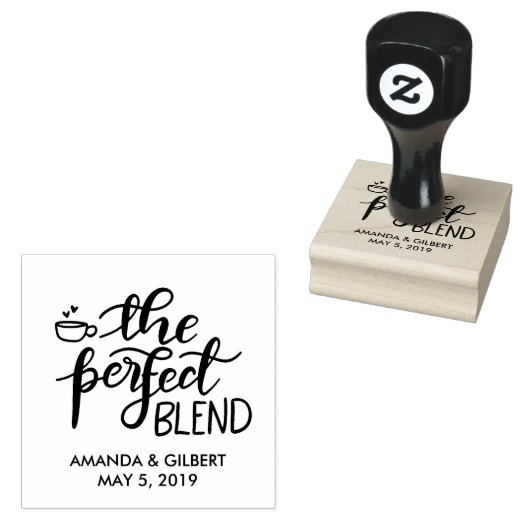 Perfect Blend手書きスクリプト結婚式の引き出物 ラバースタンプ (押印)