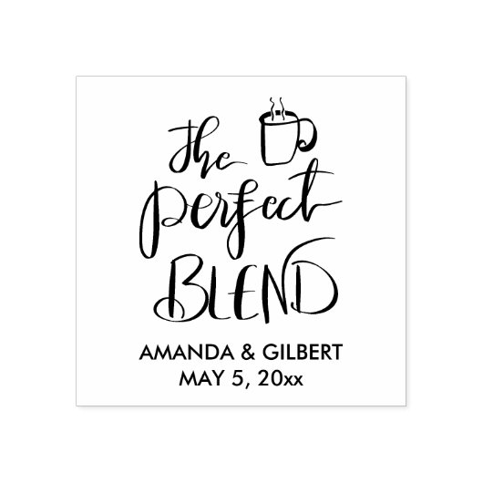 Perfect Blend手書きスクリプト結婚式の引き出物 ラバースタンプ (インプリント)