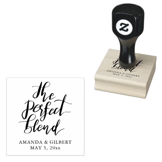 Perfect Blend手書きスクリプト結婚式の引き出物 ラバースタンプ (押印)