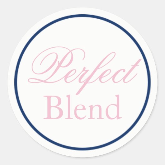 "Perfect Blend"のステッ結婚ク – 赤面ピンク/ネイビー ラウンドシール (正面)