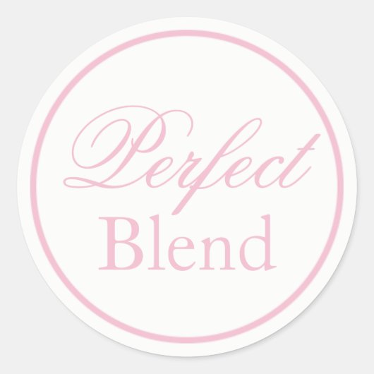 "Perfect Blend"のステッ結婚ク – 赤面ピンク/ネイビー ラウンドシール (正面)