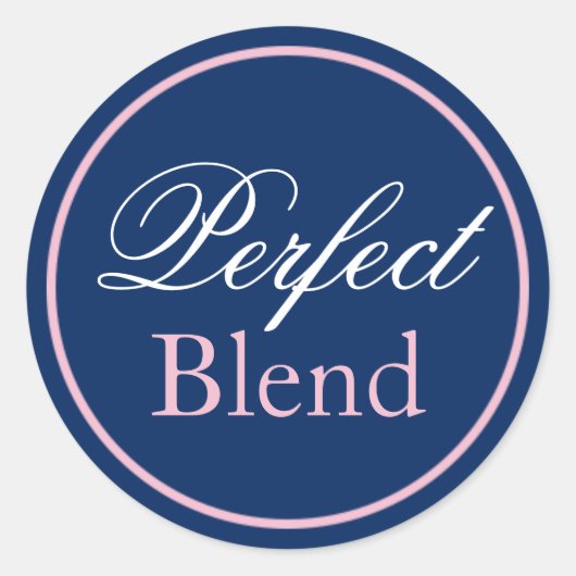"Perfect Blend"のステッ結婚ク – 赤面ピンク/ネイビー ラウンドシール (正面)