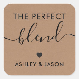 Perfect Blend Coffeeステッカー結婚、Kraft スクエアシール