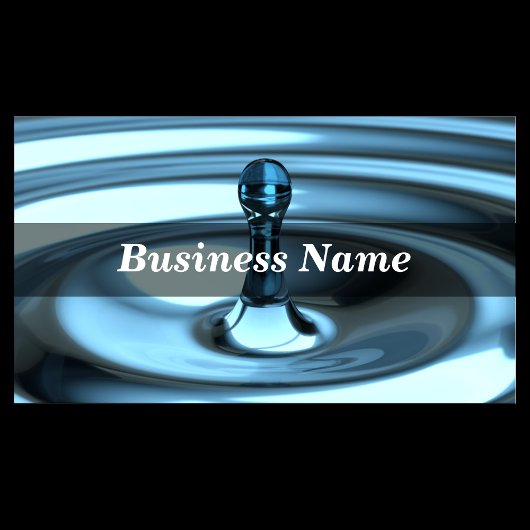 Perfect Blue Water Dropの3Dクローズアップ 名刺