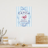 Perfect Catch Beach Fishing Bachelorette Sign ポスター (キッチン)