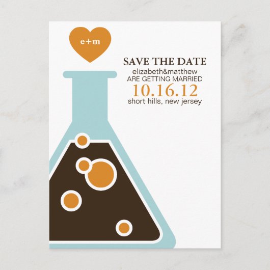 Perfect Chemistry Wedding Save the Date 案内ポストカード (正面)