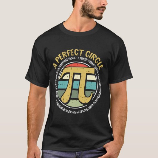 Perfect Circle Pi Dayレトロ数値記号Te Tシャツ (正面)