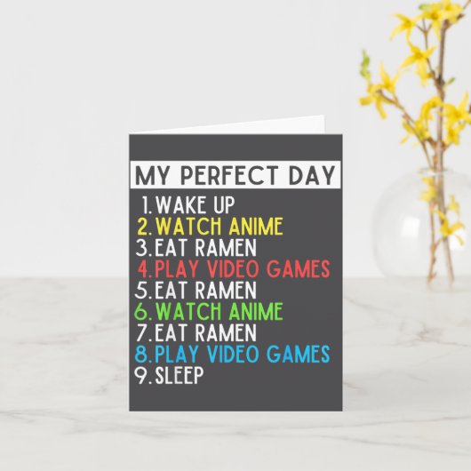 Perfect Day Anime Gaming Ramen Lover Funny Eat Sle カード (黄色い花)