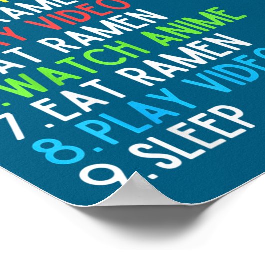 Perfect Day Anime Gaming Ramen Lover Funny Eat Sle ポスター (角)