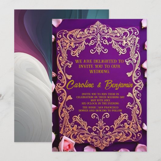 Perfect for Classic, Romantic, or Luxury 招待状 (正面/裏面)