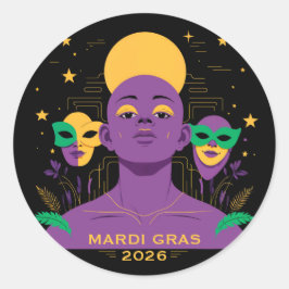 Perfect for Mardi Gras 2026 ラウンドシール