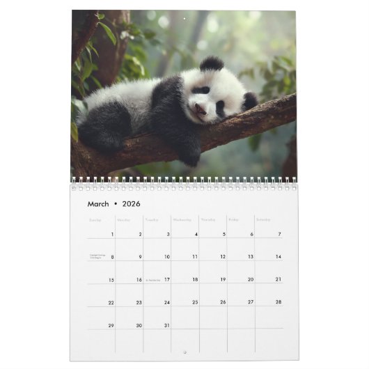 Perfect Gift for Animal Lovers | Baby Animals Wall カレンダー (3月 2026)