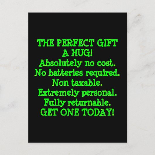 Perfect Gift is a Hug ポストカード (正面)
