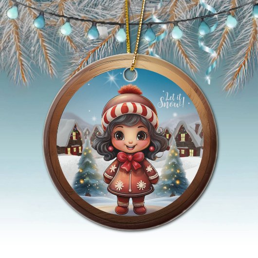 Perfect Gingerbread Girl Present for Her Unique 🎄 セラミックオーナメント