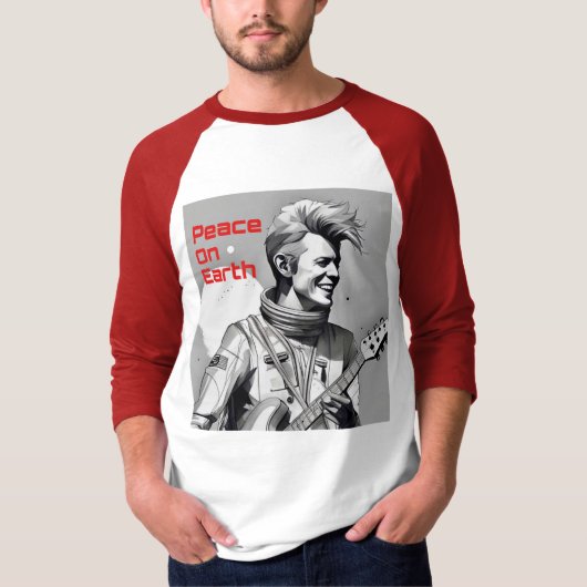 Perfect Gives Peace On Earth NYメンズラグランシャツ Tシャツ (正面)