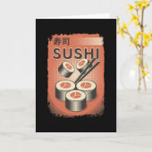 Perfect Japanese Sushi Food | Vintage Style Design カード (黄色い花)