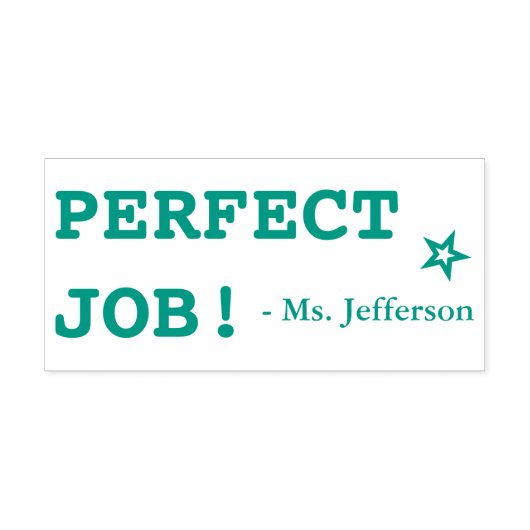 "PERFECT JOB!" +先生名ラバースタンプ セルフインキングスタンプ (デザイン)