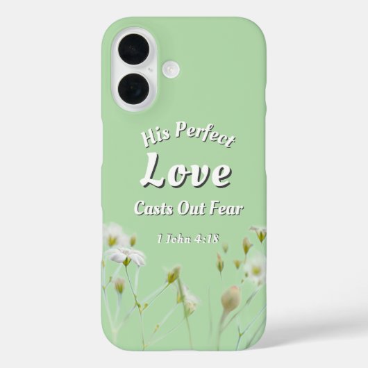 Perfect Love Casts Out Fear Floral Light Green Case-Mate iPhoneケース (裏面)