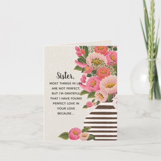 Perfect Love In Your Love Mother's Day Card Sister サンキューカード (正面)