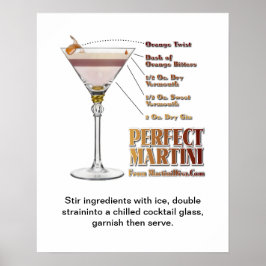 Perfect Martiniカクテルレシピアート16インチx 20インチ ポスター