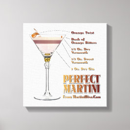 Perfect Martiniカクテルレシピ12x12 Canvas Print キャンバスプリント