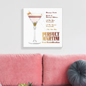Perfect Martiniカクテルレシピ12x12 Canvas Print キャンバスプリント (インサイチュ (リビング))
