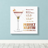 Perfect Martiniカクテルレシピ12x12 Canvas Print キャンバスプリント (インサイチュ (ウッドフロア))