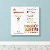 Perfect Martiniカクテルレシピ12x12 Canvas Print キャンバスプリント (インサイチュ (ウッドフロア))